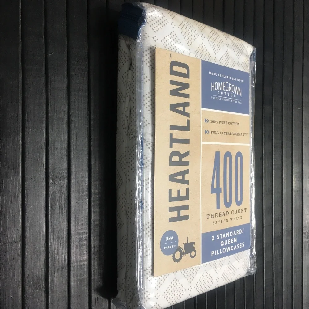 TAN DIAMOND DOT Heartland 400 TC 100% Cotton Sateen STANDARD QUEEN Pillowcases